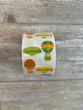 Hot Air Balloon Decorative Sticker Roll - Green & Orange